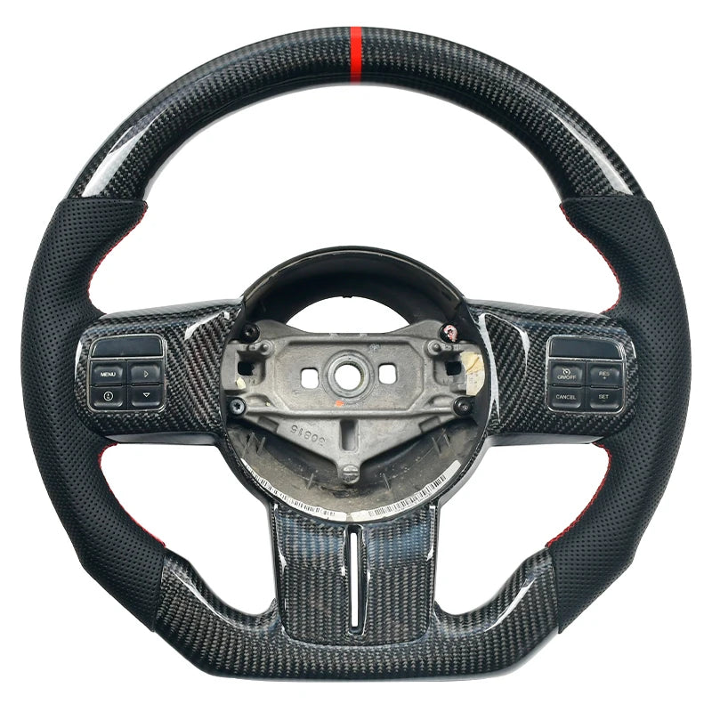 Volant en fibres de carbone et cuir perforé pour Jeep Wrangler JK/JL 2011-2017
