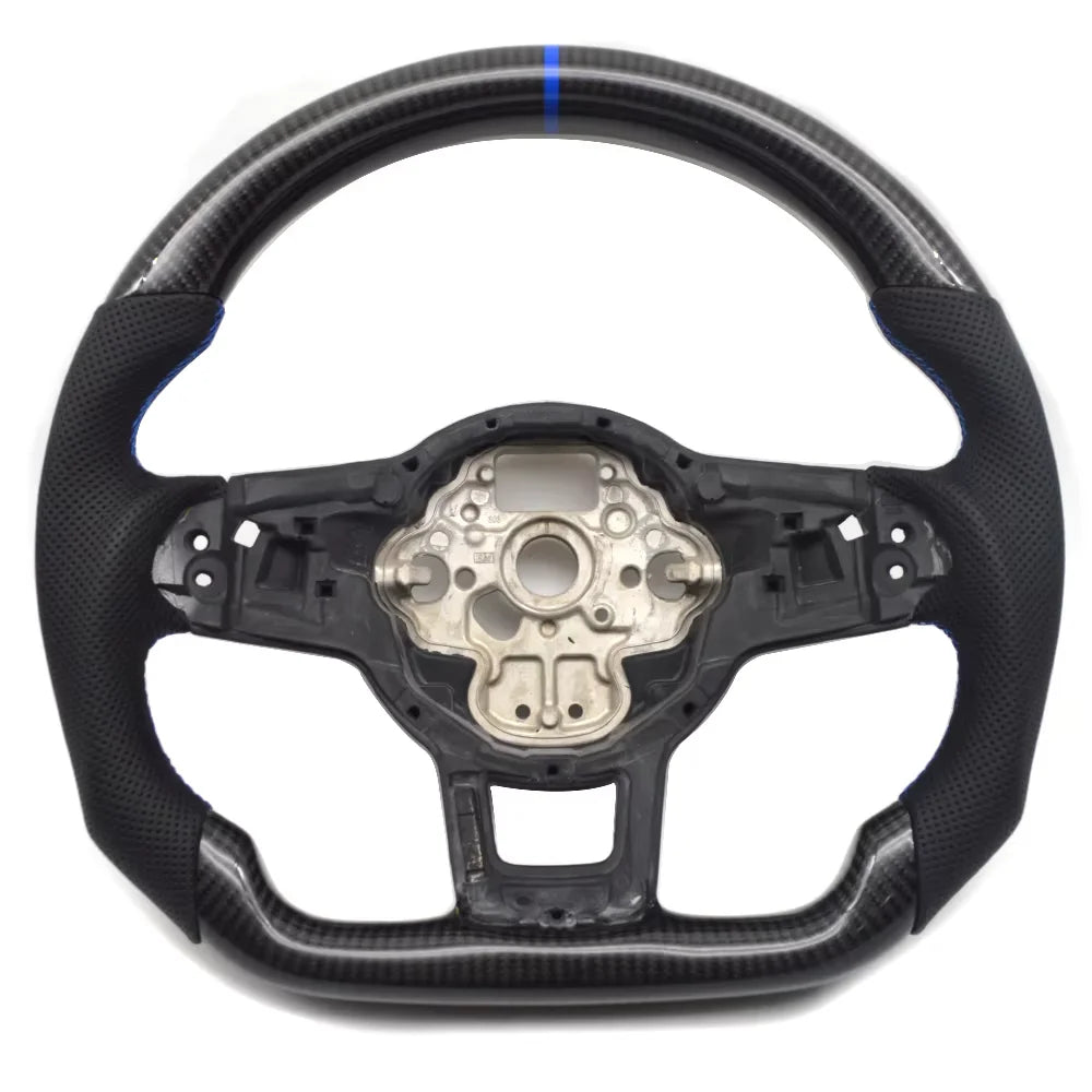 Volant en fibres de carbone pour VW Golf GTI/R/GTD/GTE