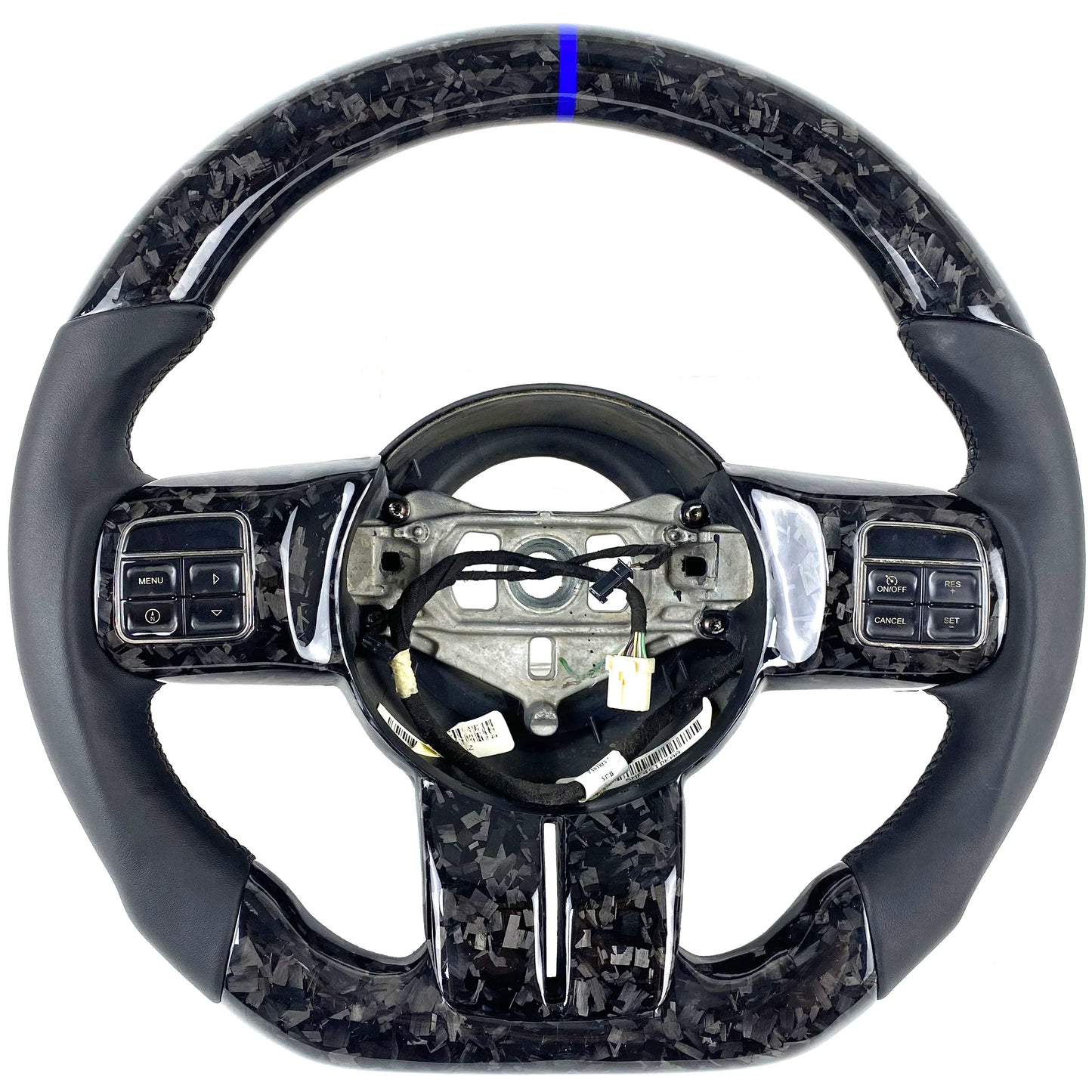 Volant en fibres de carbone et cuir perforé pour Jeep Wrangler JK/JL 2011-2017