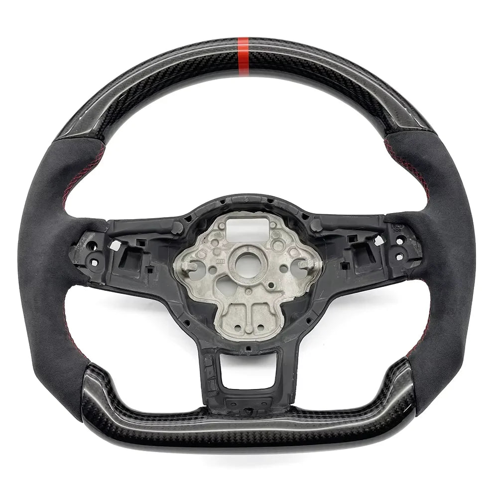 Volant en fibres de carbone pour VW Golf GTI/R/GTD/GTE
