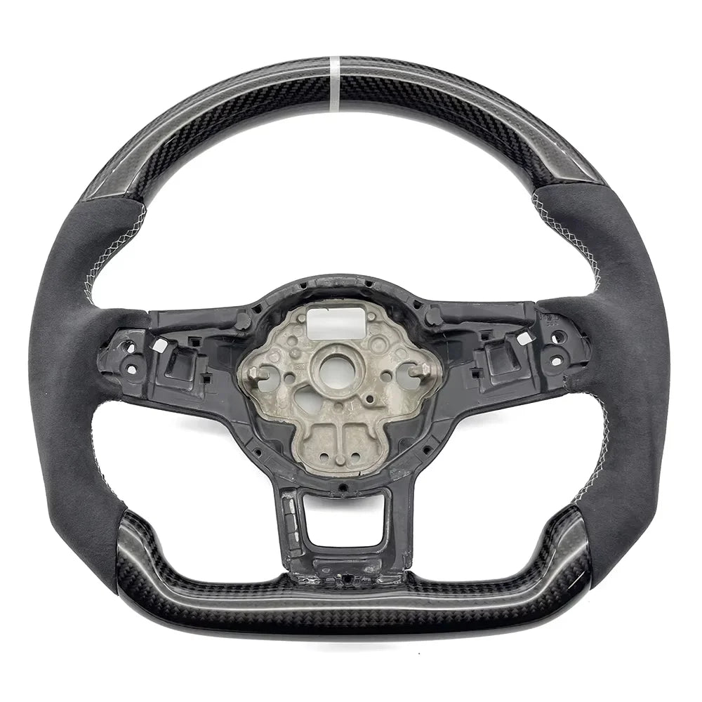 Volant en fibres de carbone pour VW Golf GTI/R/GTD/GTE