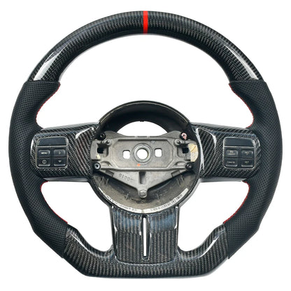 Volant en fibres de carbone et cuir perforé pour Jeep Wrangler JK/JL 2011-2017