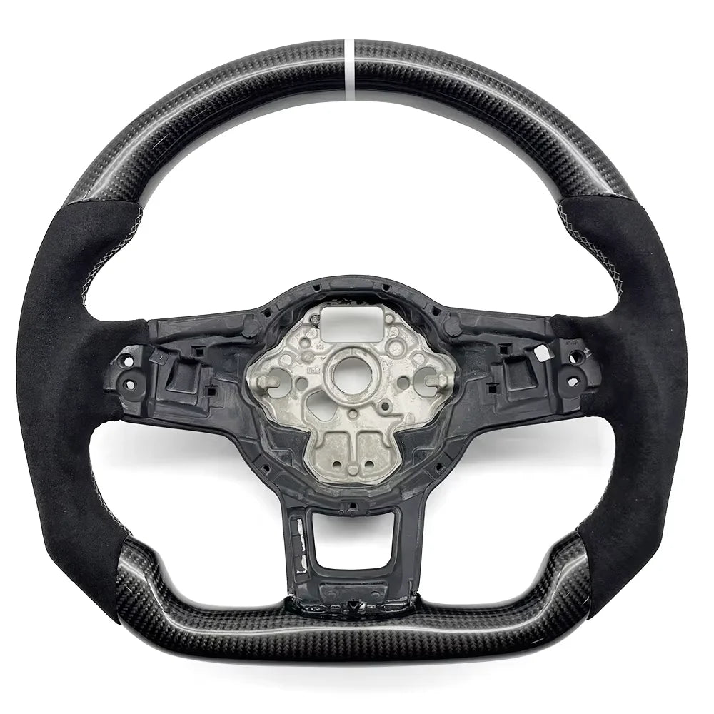 Volant en fibres de carbone pour VW Golf GTI/R/GTD/GTE